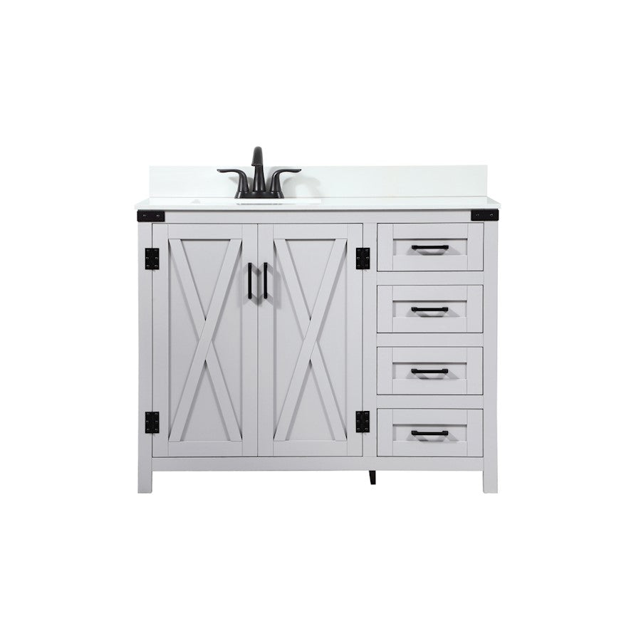 Elegant Grant 42" Single Bathroom Vanity, Grey/Backsplash - VF90242GR-BS