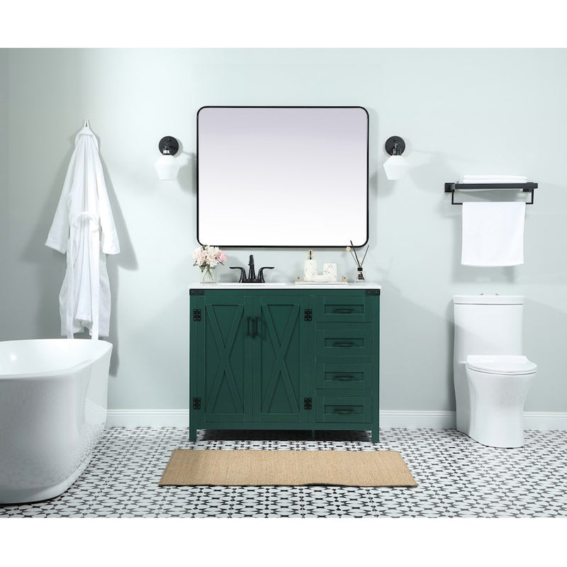 Elegant Grant 42" Single Bathroom Vanity, Grey/Backsplash