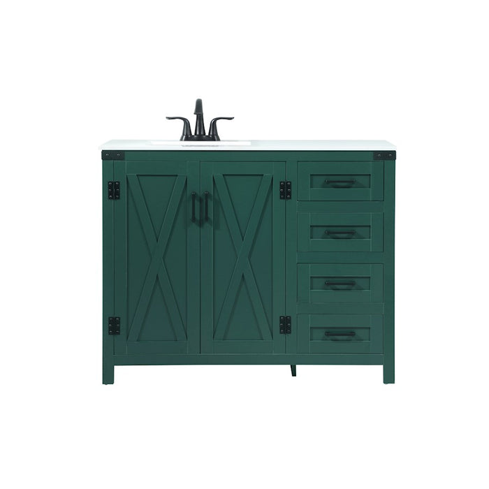 Elegant Kitchen/Bath Grant 42" Single Bathroom Vanity, Green - VF90242MGN