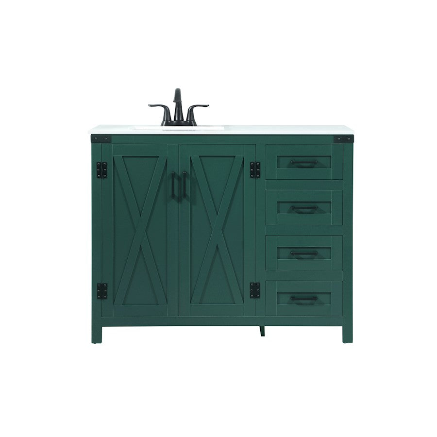 Elegant Kitchen/Bath Grant 42" Single Bathroom Vanity, Green - VF90242MGN