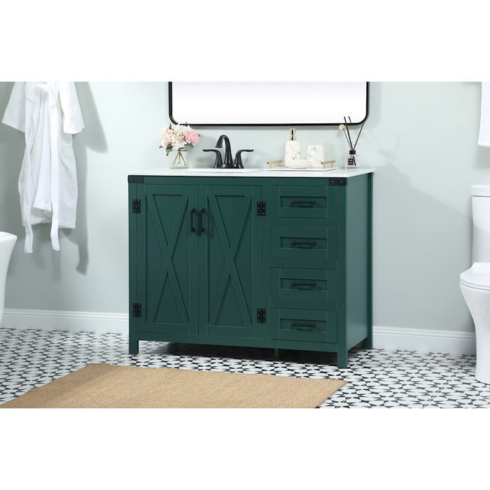 Elegant Kitchen/Bath Grant 42" Single Bathroom Vanity, Green