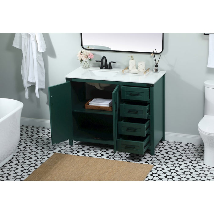 Elegant Kitchen/Bath Grant 42" Single Bathroom Vanity, Green