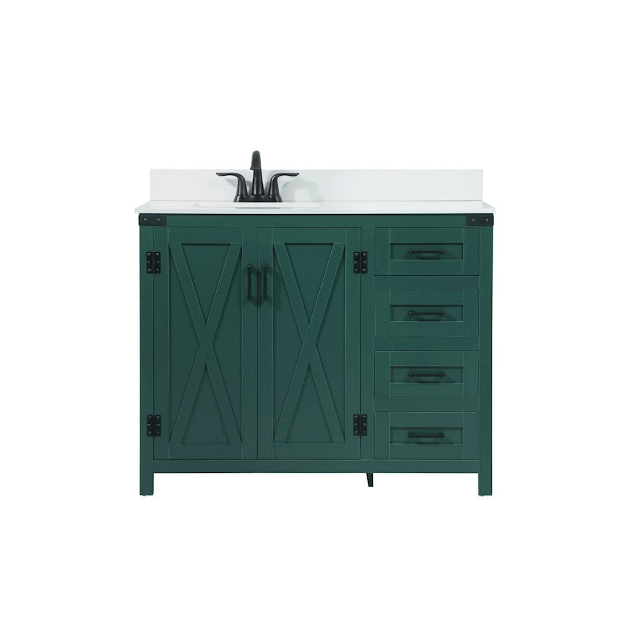 Elegant Grant 42" Single Bathroom Vanity, Green/Backsplash - VF90242MGN-BS