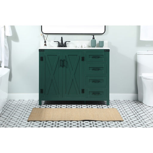 Elegant Grant 42" Single Bathroom Vanity, Green/Backsplash