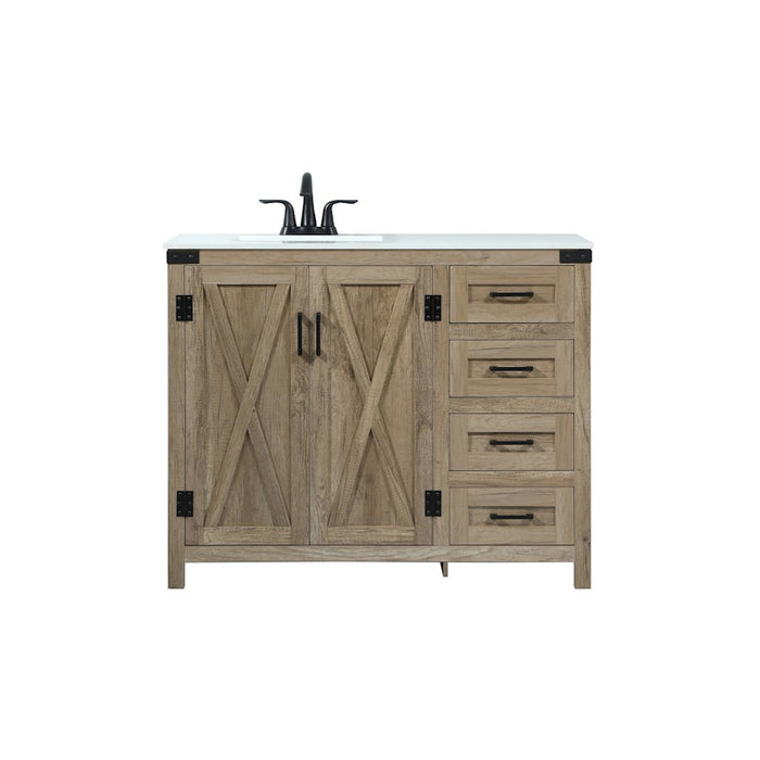 Elegant Kitchen/Bath Grant 42" Single Bathroom Vanity, Natural Oak - VF90242NT