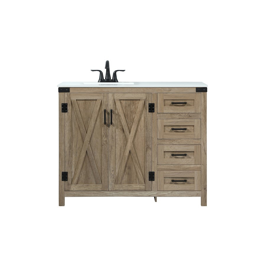 Elegant Kitchen/Bath Grant 42" Single Bathroom Vanity, Natural Oak - VF90242NT