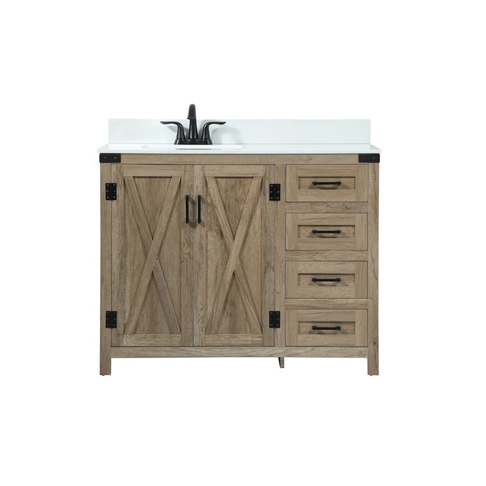 Elegant Grant 42" Single Bathroom Vanity, Natural Oak/Backsplash - VF90242NT-BS