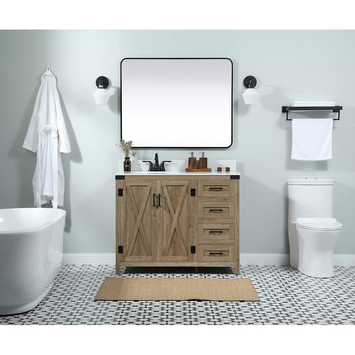 Elegant Grant 42" Single Bathroom Vanity, Natural Oak/Backsplash