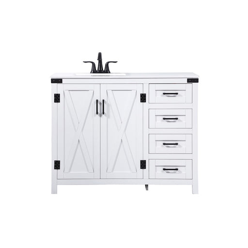 Elegant Kitchen/Bath Grant 42" Single Bathroom Vanity, White - VF90242WH