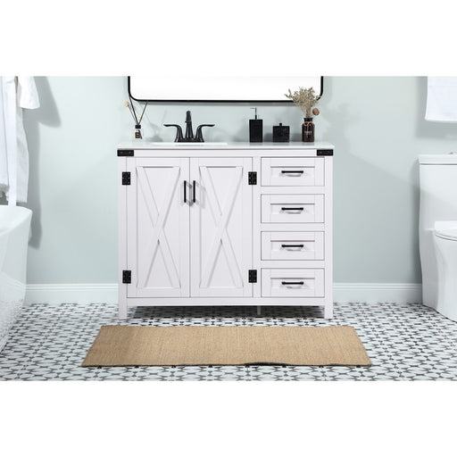 Elegant Kitchen/Bath Grant 42" Single Bathroom Vanity, White