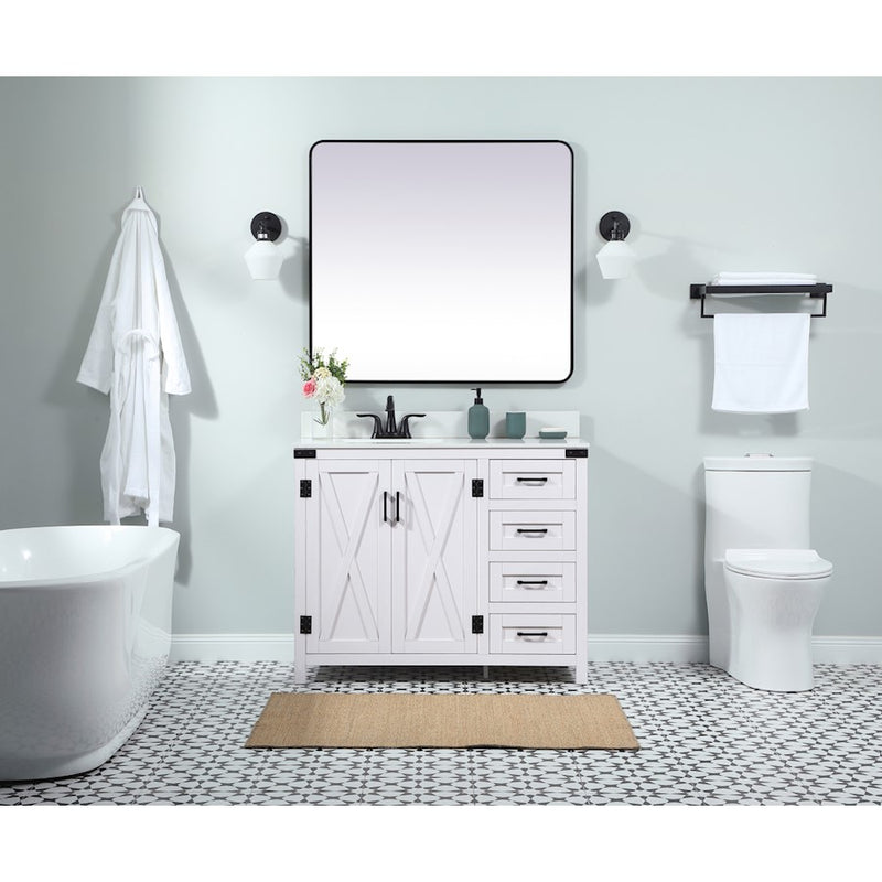 Elegant Kitchen/Bath Grant 42" Single Bathroom Vanity, White