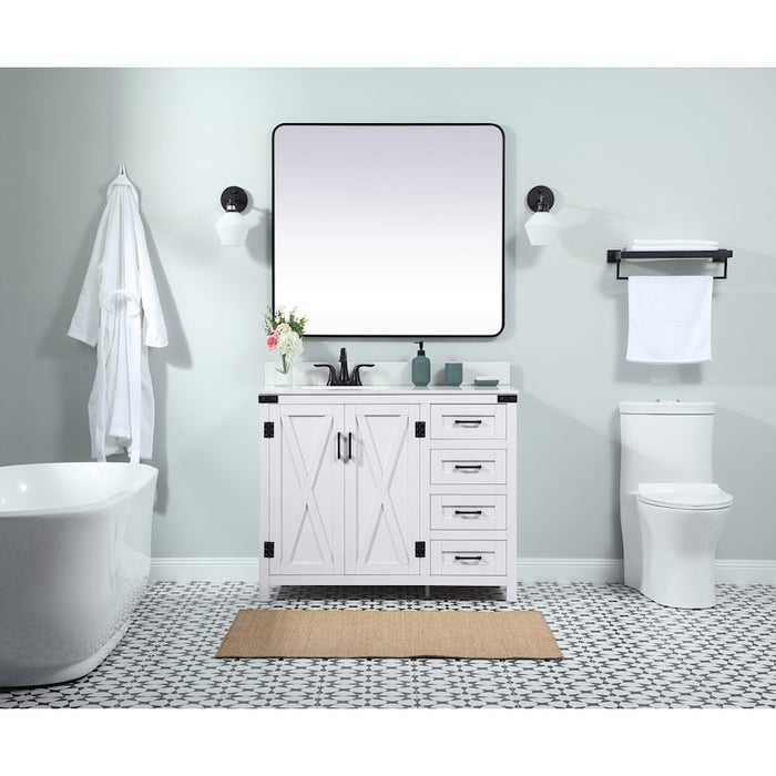 Elegant Kitchen/Bath Grant 42" Single Bathroom Vanity, White