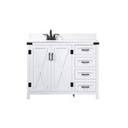 Elegant Grant 42" Single Bathroom Vanity, White/Backsplash - VF90242WH-BS