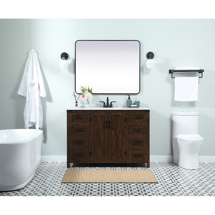 Elegant Grant 42" Single Bathroom Vanity, White/Backsplash