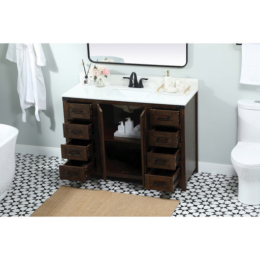 Elegant Grant 48" Single Bathroom Vanity, Expresso/Backsplash