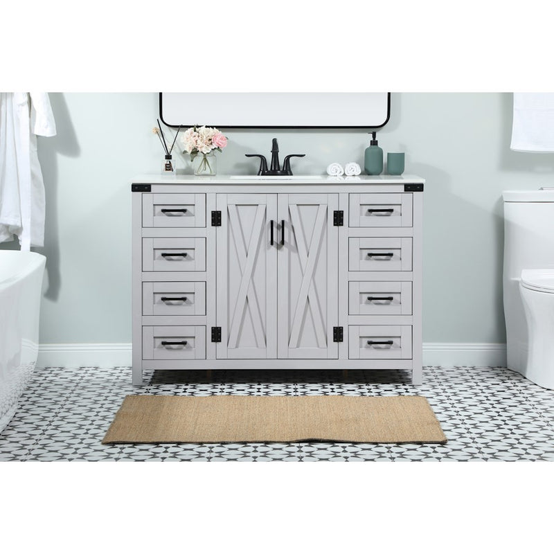 Elegant Kitchen/Bath Grant 48" Single Bathroom Vanity, Grey