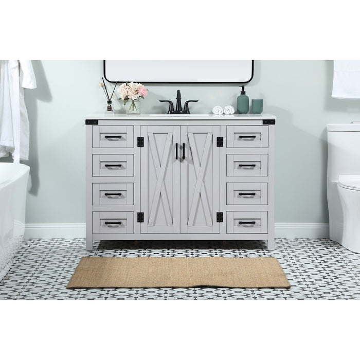 Elegant Kitchen/Bath Grant 48" Single Bathroom Vanity, Grey