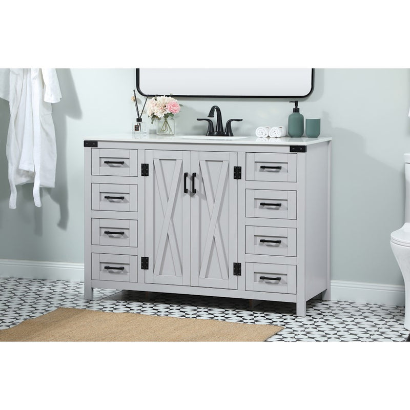 Elegant Kitchen/Bath Grant 48" Single Bathroom Vanity, Grey
