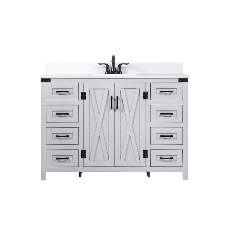 Elegant Grant 48" Single Bathroom Vanity, Grey/Backsplash - VF90248GR-BS