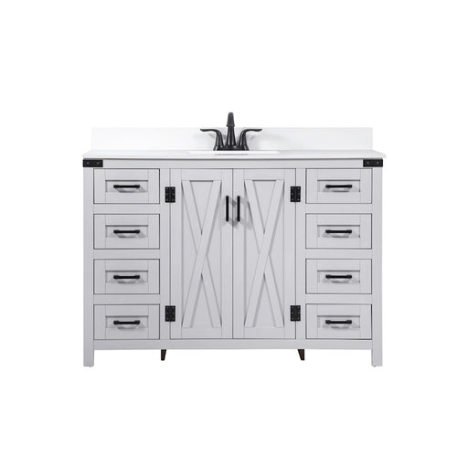 Elegant Grant 48" Single Bathroom Vanity, Grey/Backsplash - VF90248GR-BS