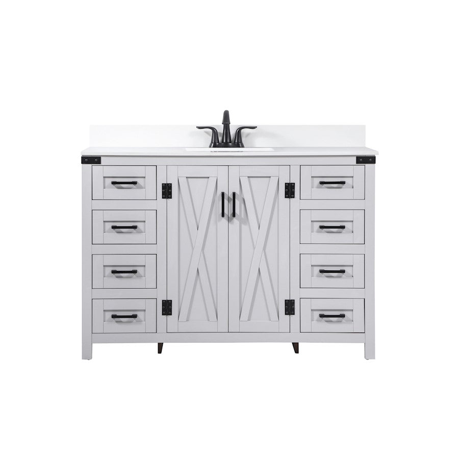 Elegant Grant 48" Single Bathroom Vanity, Grey/Backsplash - VF90248GR-BS