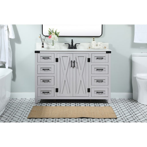 Elegant Grant 48" Single Bathroom Vanity, Grey/Backsplash