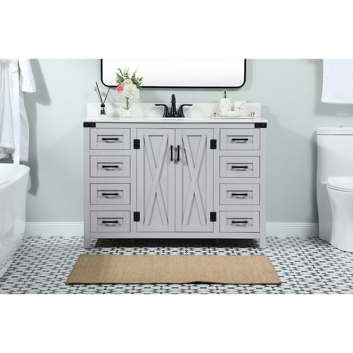 Elegant Grant 48" Single Bathroom Vanity, Grey/Backsplash