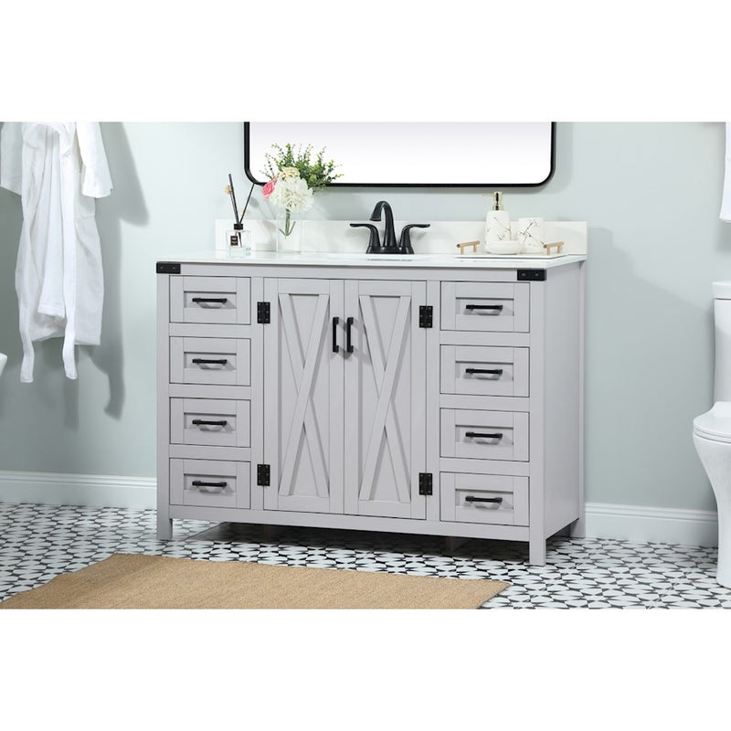 Elegant Grant 48" Single Bathroom Vanity, Grey/Backsplash