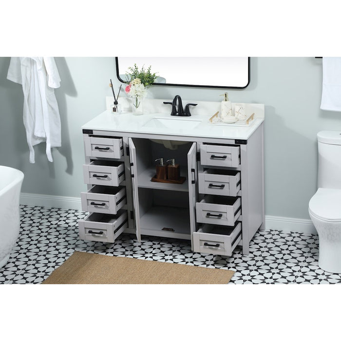 Elegant Grant 48" Single Bathroom Vanity, Grey/Backsplash