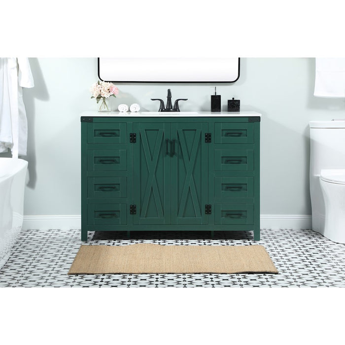 Elegant Kitchen/Bath Grant 48" Single Bathroom Vanity, Green