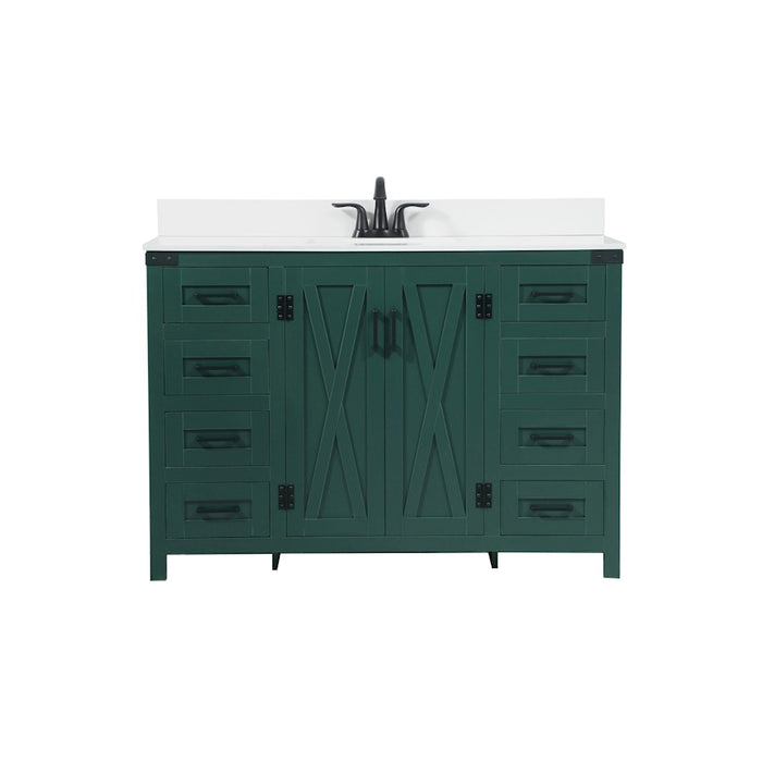 Elegant Grant 48" Single Bathroom Vanity, Green/Backsplash - VF90248MGN-BS