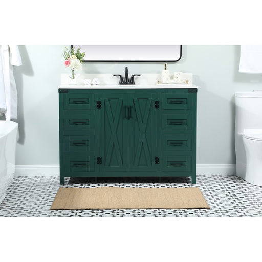 Elegant Grant 48" Single Bathroom Vanity, Green/Backsplash