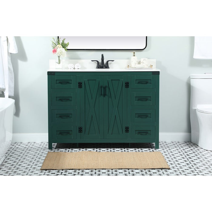 Elegant Grant 48" Single Bathroom Vanity, Green/Backsplash