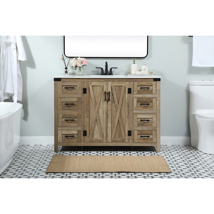Elegant Kitchen/Bath Grant 48" Single Bathroom Vanity, Natural Oak
