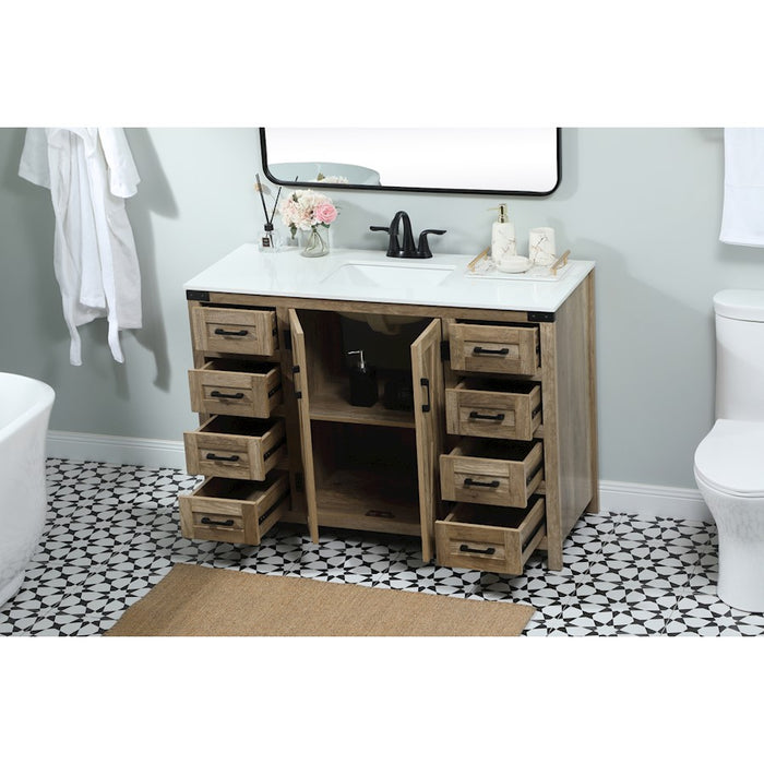 Elegant Kitchen/Bath Grant 48" Single Bathroom Vanity, Natural Oak