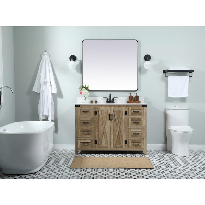 Elegant Kitchen/Bath Grant 48" Single Bathroom Vanity, Natural Oak