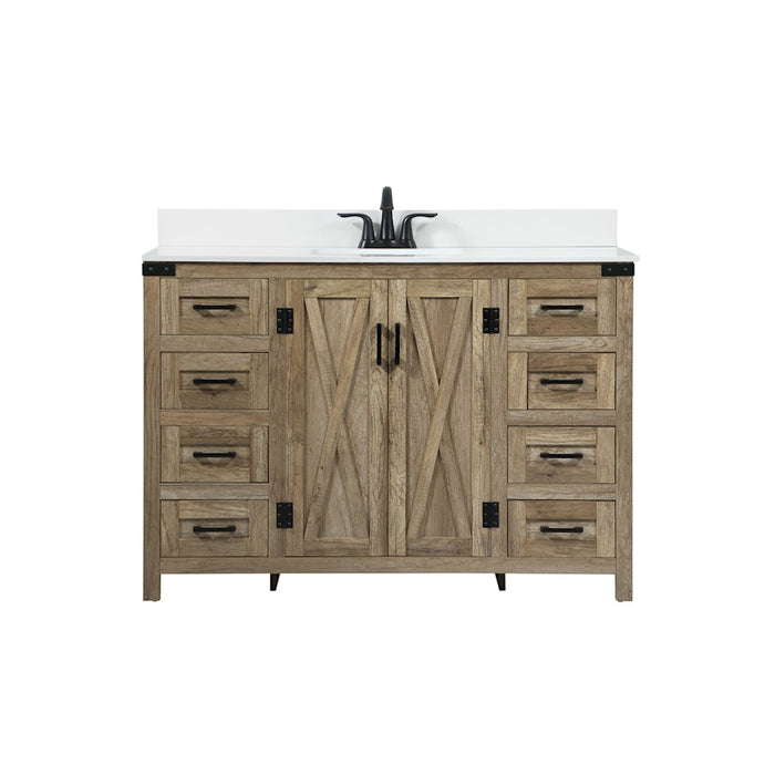 Elegant Grant 48" Single Bathroom Vanity, Natural Oak/Backsplash - VF90248NT-BS