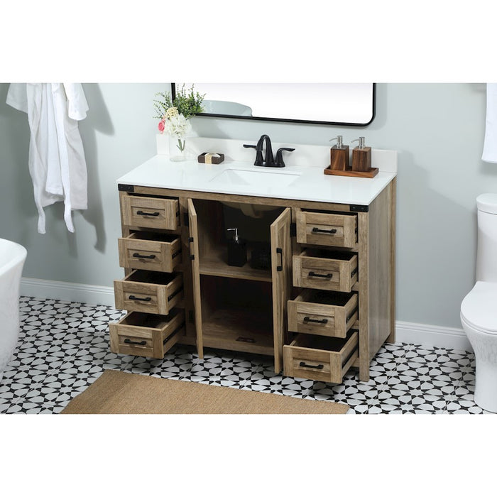 Elegant Grant 48" Single Bathroom Vanity, Natural Oak/Backsplash