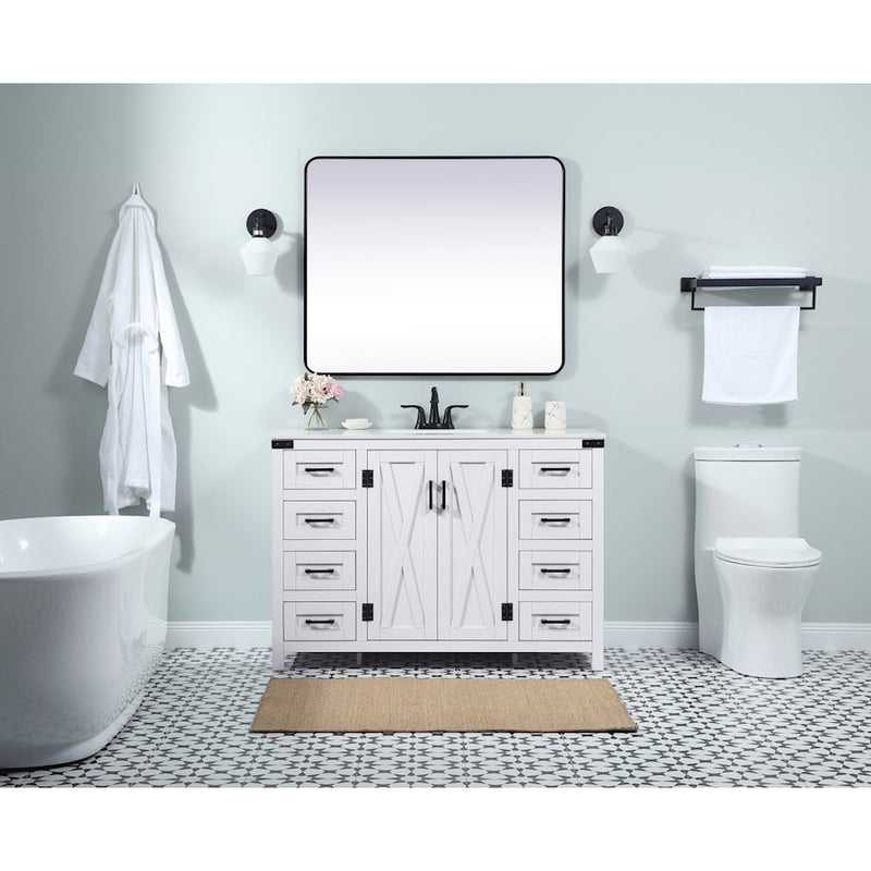 Elegant Grant 48" Single Bathroom Vanity, Natural Oak/Backsplash