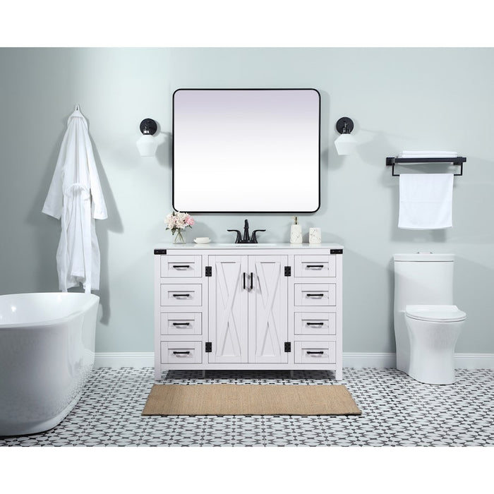 Elegant Grant 48" Single Bathroom Vanity, Natural Oak/Backsplash