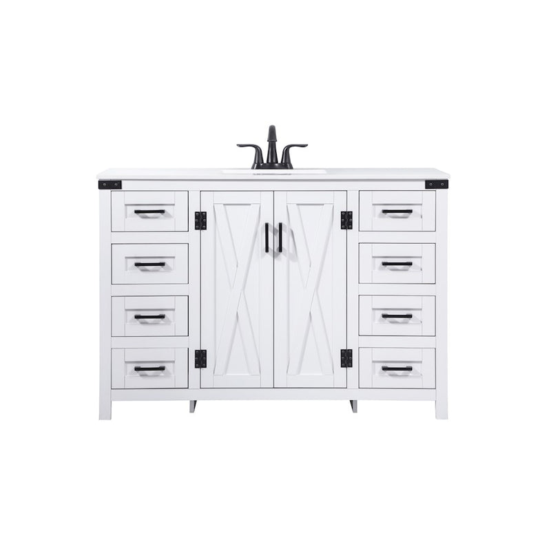 Elegant Kitchen/Bath Grant 48" Single Bathroom Vanity, White - VF90248WH