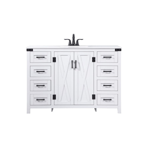 Elegant Kitchen/Bath Grant 48" Single Bathroom Vanity, White - VF90248WH