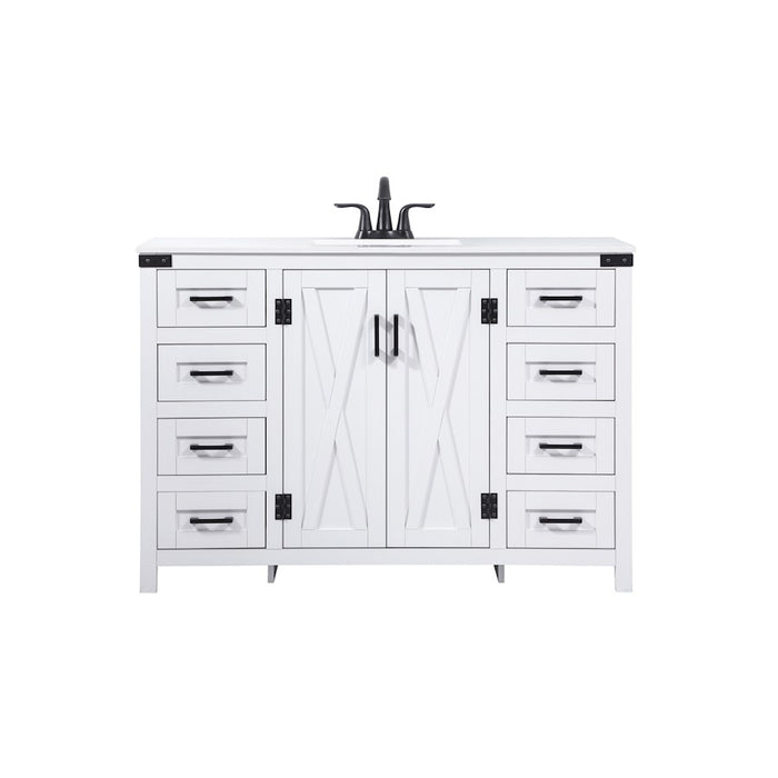 Elegant Kitchen/Bath Grant 48" Single Bathroom Vanity, White - VF90248WH
