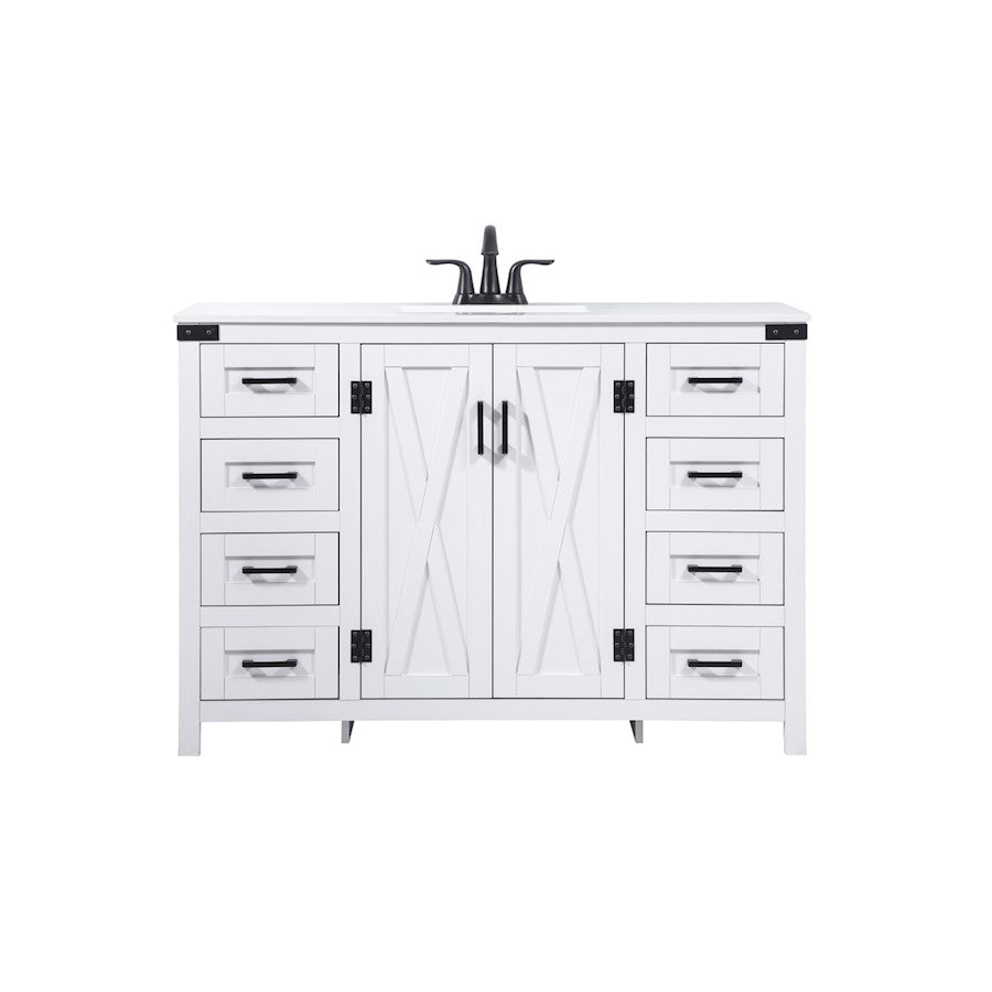 Elegant Kitchen/Bath Grant 48" Single Bathroom Vanity, White - VF90248WH