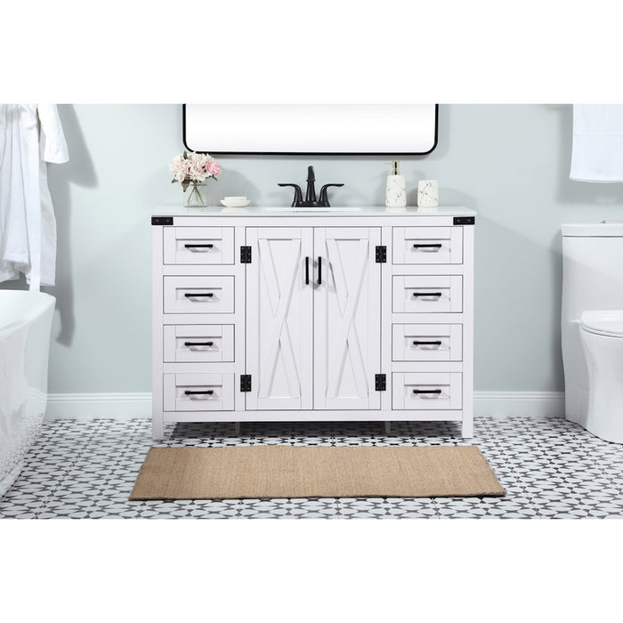 Elegant Kitchen/Bath Grant 48" Single Bathroom Vanity, White