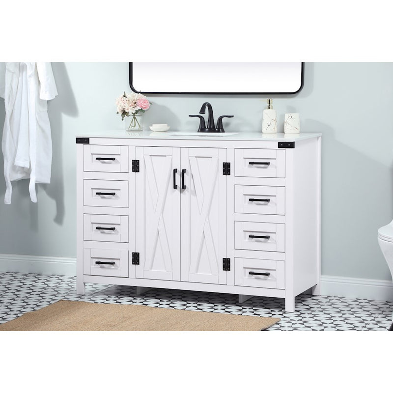 Elegant Kitchen/Bath Grant 48" Single Bathroom Vanity, White