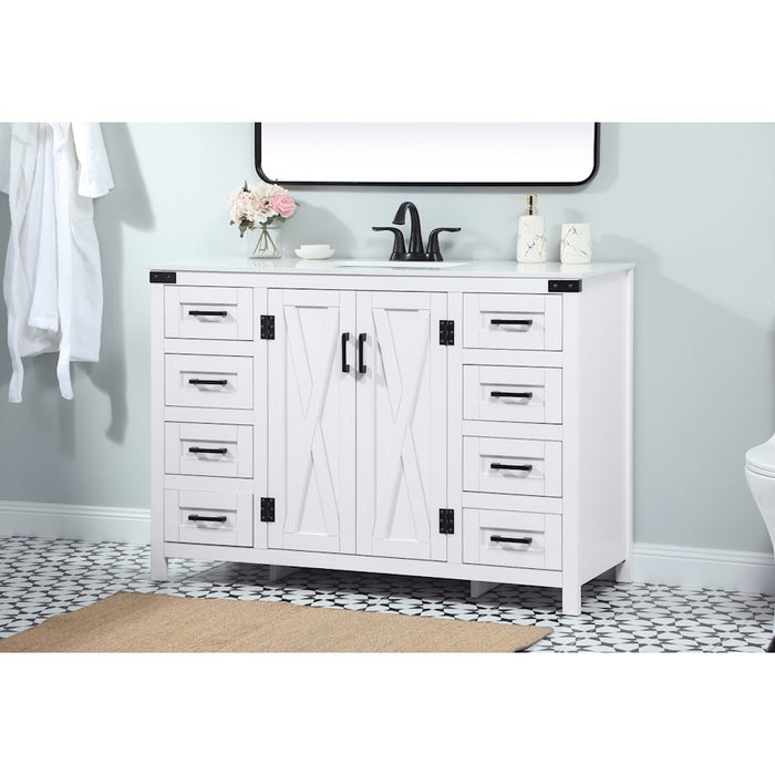 Elegant Kitchen/Bath Grant 48" Single Bathroom Vanity, White