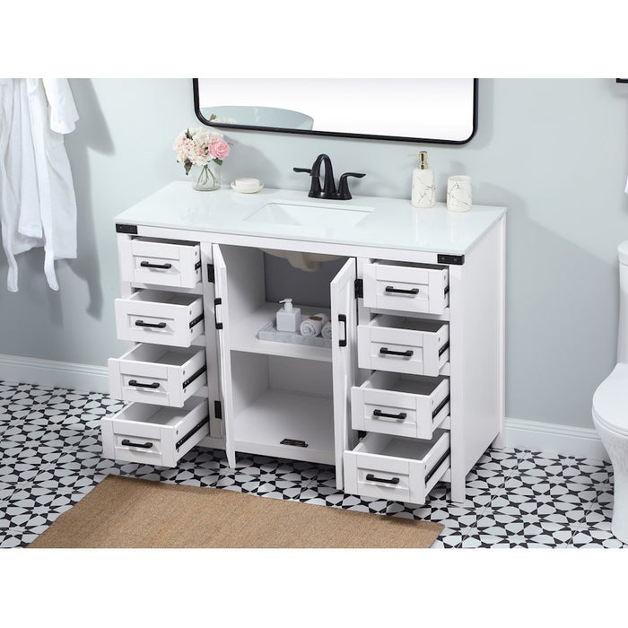 Elegant Kitchen/Bath Grant 48" Single Bathroom Vanity, White