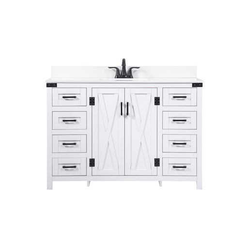 Elegant Grant 48" Single Bathroom Vanity, White/Backsplash - VF90248WH-BS