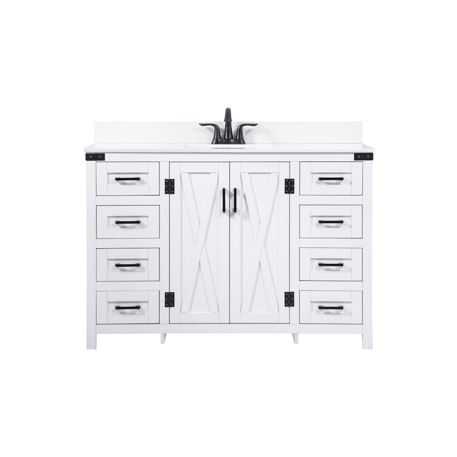 Elegant Grant 48" Single Bathroom Vanity, White/Backsplash - VF90248WH-BS